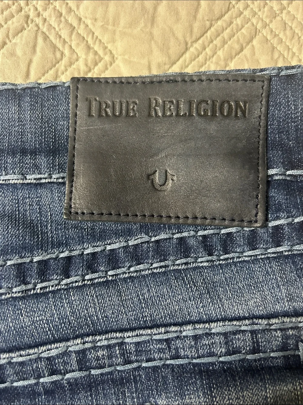 True Religion Slim Straight Faded Blue Jeans